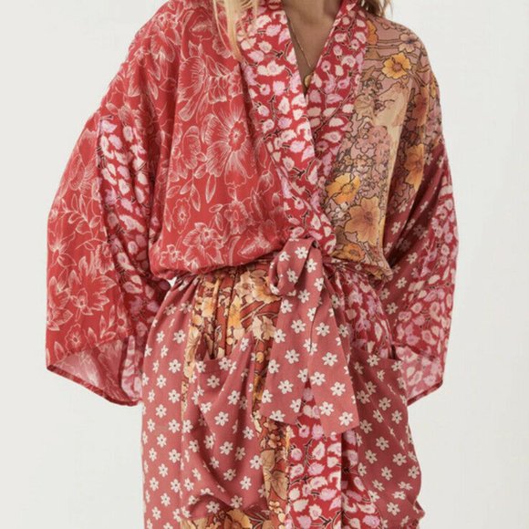 Spell Asymmetrical Dress in Red and Gold - Picture 2 of 5